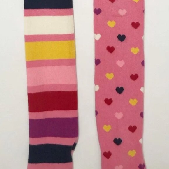 Hanna Andersson | Pink Tights with Stripes and Hearts Girls Size 3-4 - Picture 3 of 8